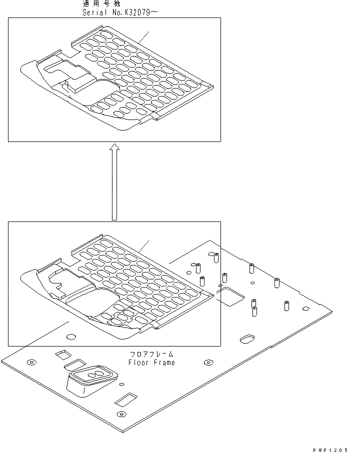 Схема запчастей Komatsu PW130ES-6K - ПОКРЫТИЕ ПОЛА(ДЛЯ 1-СЕКЦИОНН. СТРЕЛЫ) КАБИНА ОПЕРАТОРА И СИСТЕМА УПРАВЛЕНИЯ