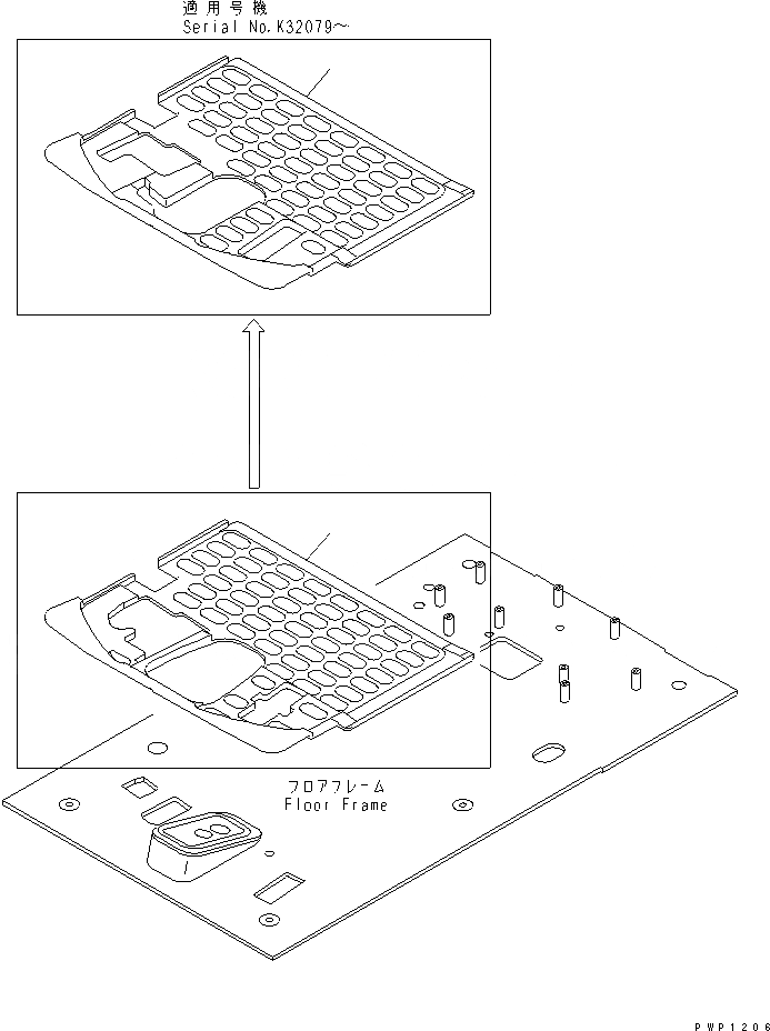Схема запчастей Komatsu PW130ES-6K - ПОКРЫТИЕ ПОЛА(ДЛЯ 2-СЕКЦИОНН. СТРЕЛЫ) КАБИНА ОПЕРАТОРА И СИСТЕМА УПРАВЛЕНИЯ