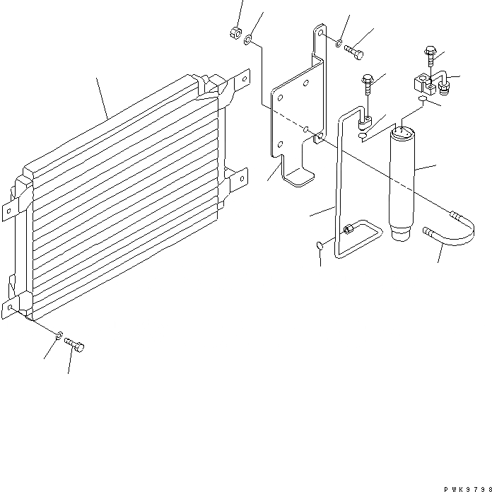 Схема запчастей Komatsu PW130ES-6K - КОНДИЦ. ВОЗДУХА (КОНДЕНСАТОР)(№K-) КАБИНА ОПЕРАТОРА И СИСТЕМА УПРАВЛЕНИЯ