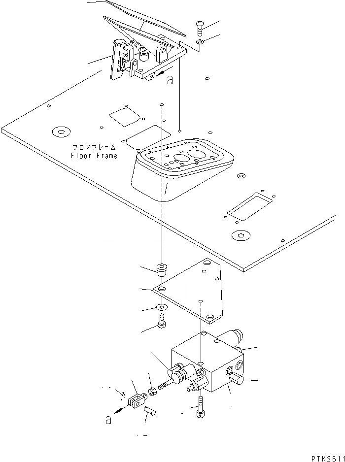Схема запчастей Komatsu PW130ES-6K - ПЕДАЛЬ ТОРМОЗА(№K-K999) КАБИНА ОПЕРАТОРА И СИСТЕМА УПРАВЛЕНИЯ