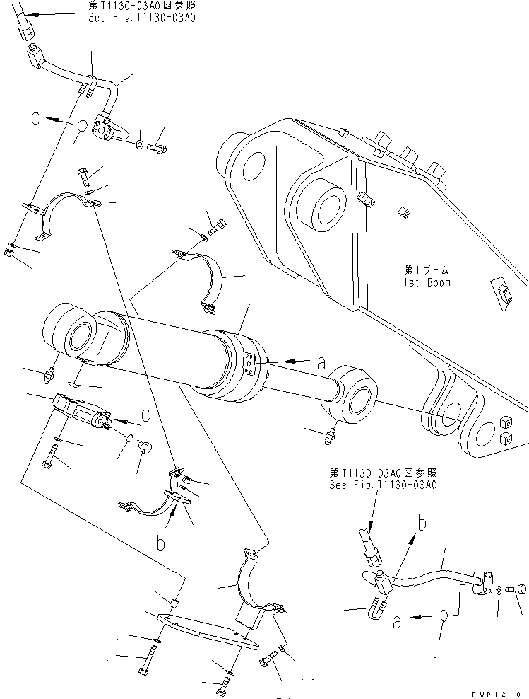 Схема запчастей Komatsu PW130ES-6K - ADJUST ЦИЛИНДР (ТРУБЫ) (ДЛЯ 2-СЕКЦИОНН. СТРЕЛЫ) (С ГЛАВН. КЛАПАН)(№K-) РАБОЧЕЕ ОБОРУДОВАНИЕ