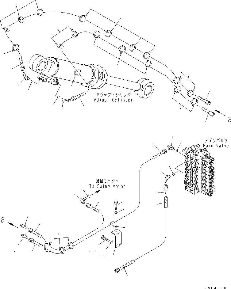 Схема запчастей Komatsu PW130ES-6K - ADJUST ЦИЛИНДР (ТРУБЫ) (ДЛЯ 2-СЕКЦИОНН. СТРЕЛЫ) (С ГЛАВН. КЛАПАН)(№K-) РАБОЧЕЕ ОБОРУДОВАНИЕ