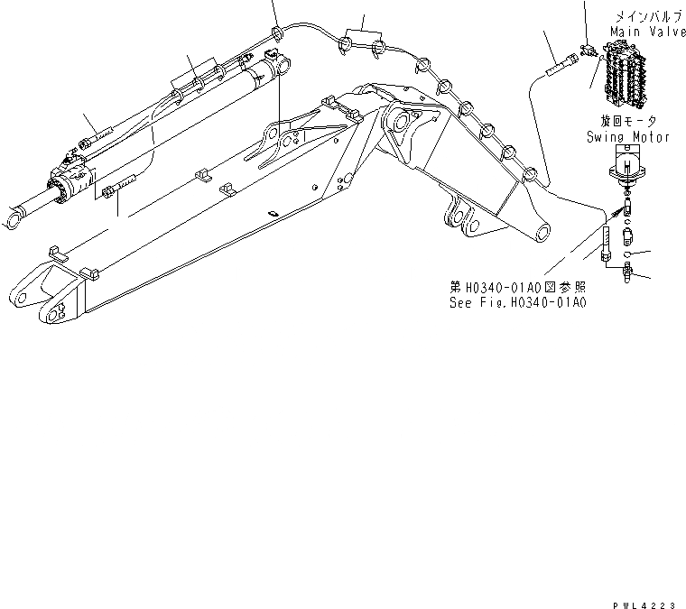 Схема запчастей Komatsu PW130ES-6K - ЦИЛИНДР РУКОЯТИ(КЛАПАН БЕЗОПАСНОСТИ ЛИНИЯ) (ДЛЯ -ЧАСТИS СТРЕЛА) РАБОЧЕЕ ОБОРУДОВАНИЕ