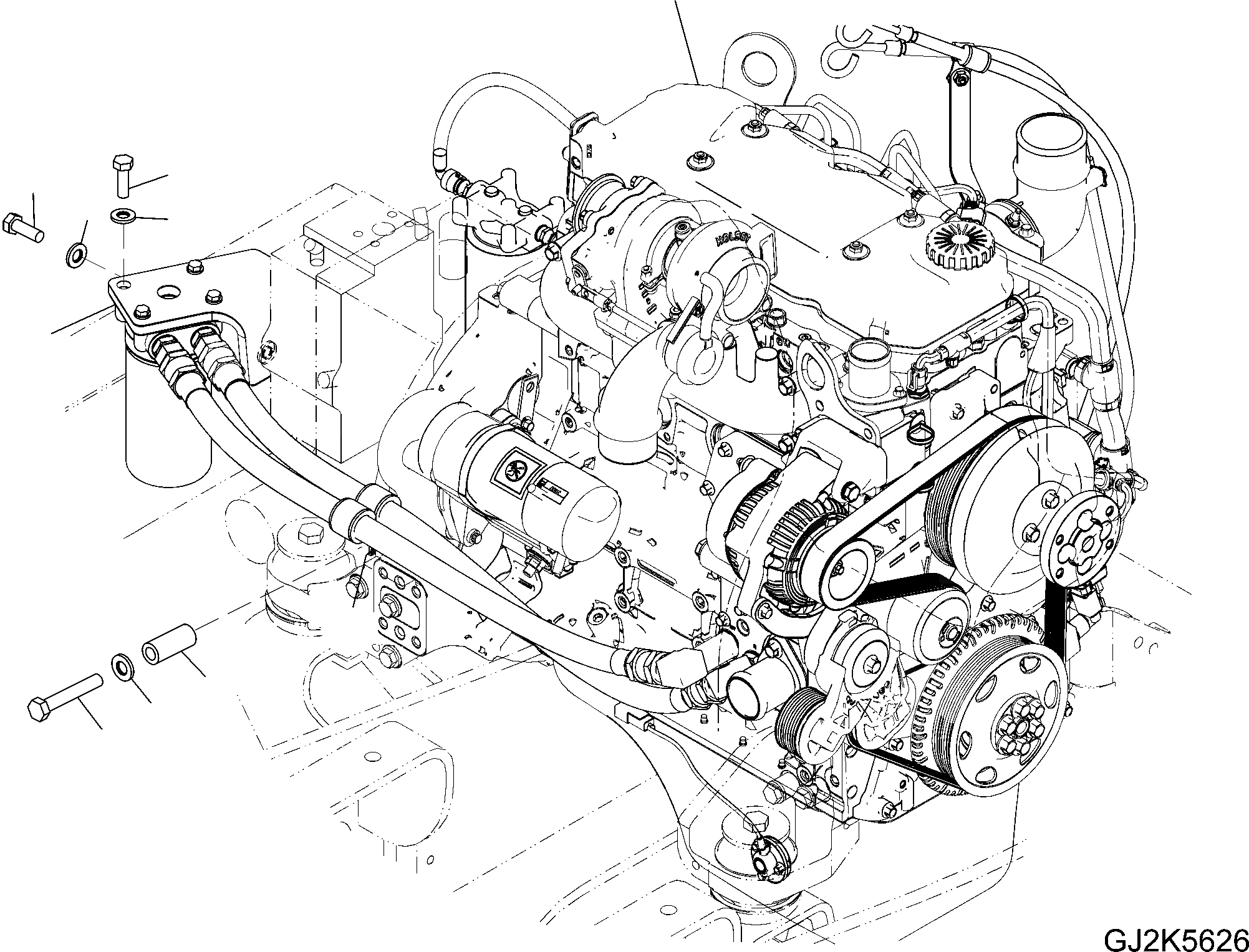 Схема запчастей Komatsu PW140-7 - ДВИГАТЕЛЬ БЛОК B КОМПОНЕНТЫ ДВИГАТЕЛЯ