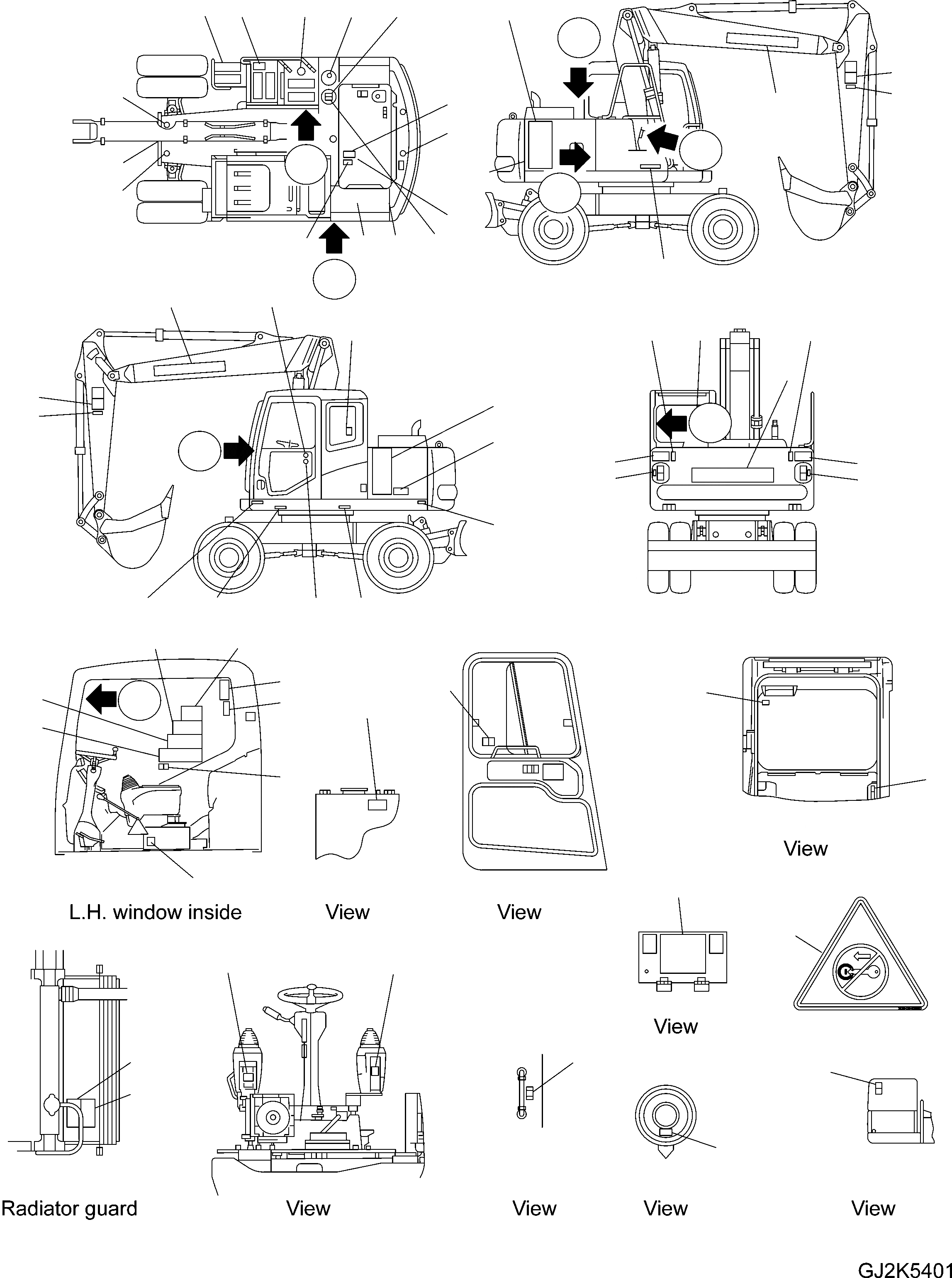 Схема запчастей Komatsu PW140-7 - СТАНДАРТН. ТАБЛИЧКИS U МАРКИРОВКА