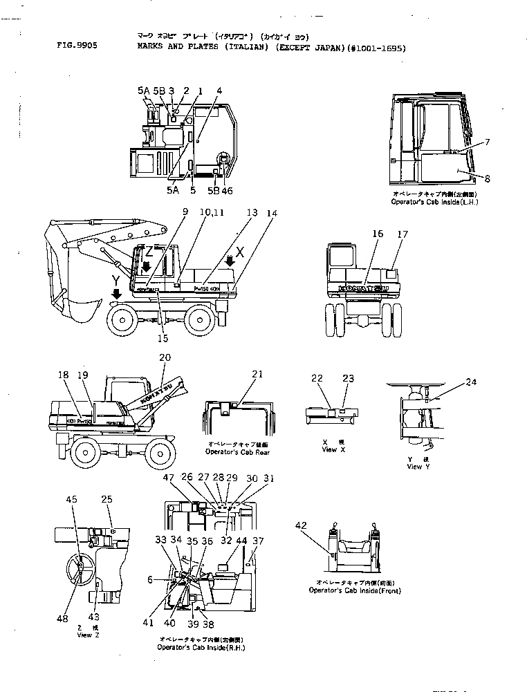 Схема запчастей Komatsu PW150-1 - МАРКИРОВКА (ИТАЛИЯ) (КРОМЕ ЯПОН.)(№-9) СПЕЦ. APPLICATION ЧАСТИ¤ МАРКИРОВКА¤ ИНСТРУМЕНТ И РЕМКОМПЛЕКТЫ