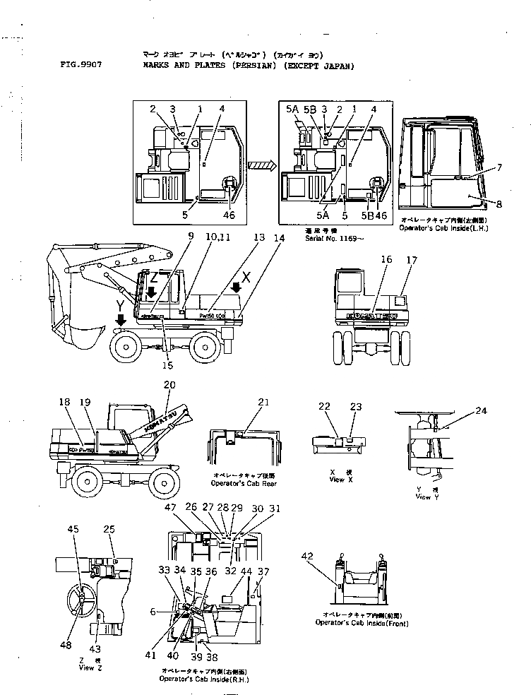 Схема запчастей Komatsu PW150-1 - МАРКИРОВКА (ИРАН) (КРОМЕ ЯПОН.) СПЕЦ. APPLICATION ЧАСТИ¤ МАРКИРОВКА¤ ИНСТРУМЕНТ И РЕМКОМПЛЕКТЫ