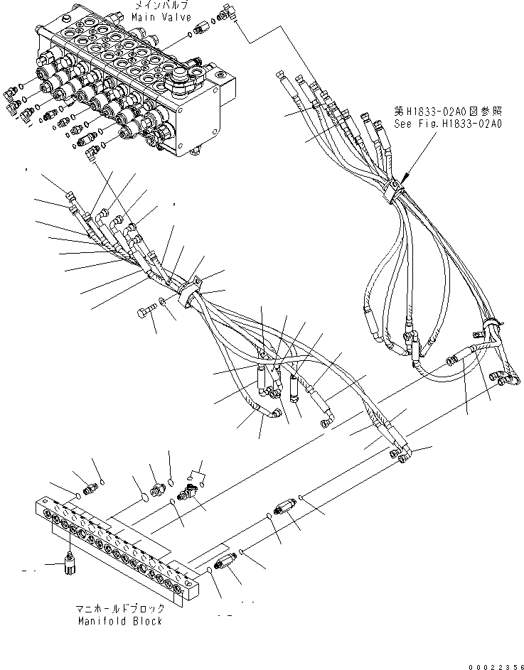 Схема запчастей Komatsu PW160-7K - PPC КОЛЛЕКТОР ТРУБЫ (/) ГИДРАВЛИКА