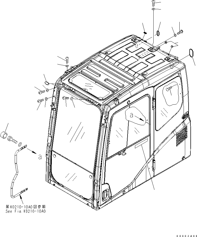 Схема запчастей Komatsu PW160-7K - КАБИНА (BLIND БОЛТ И GALEO MARK) КАБИНА ОПЕРАТОРА И СИСТЕМА УПРАВЛЕНИЯ