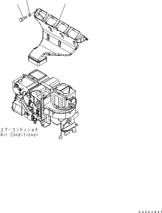 Схема запчастей Komatsu PW160-7K - КОНДИЦ. ВОЗДУХА (ЗАДН. ВОЗДУХОВОД) КАБИНА ОПЕРАТОРА И СИСТЕМА УПРАВЛЕНИЯ