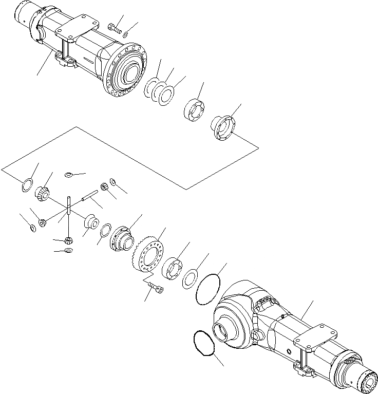 Схема запчастей Komatsu PW160-7K - ЗАДН. МОСТ (/) (.M ШИР.) SUSPENTION И КОЛЕСА