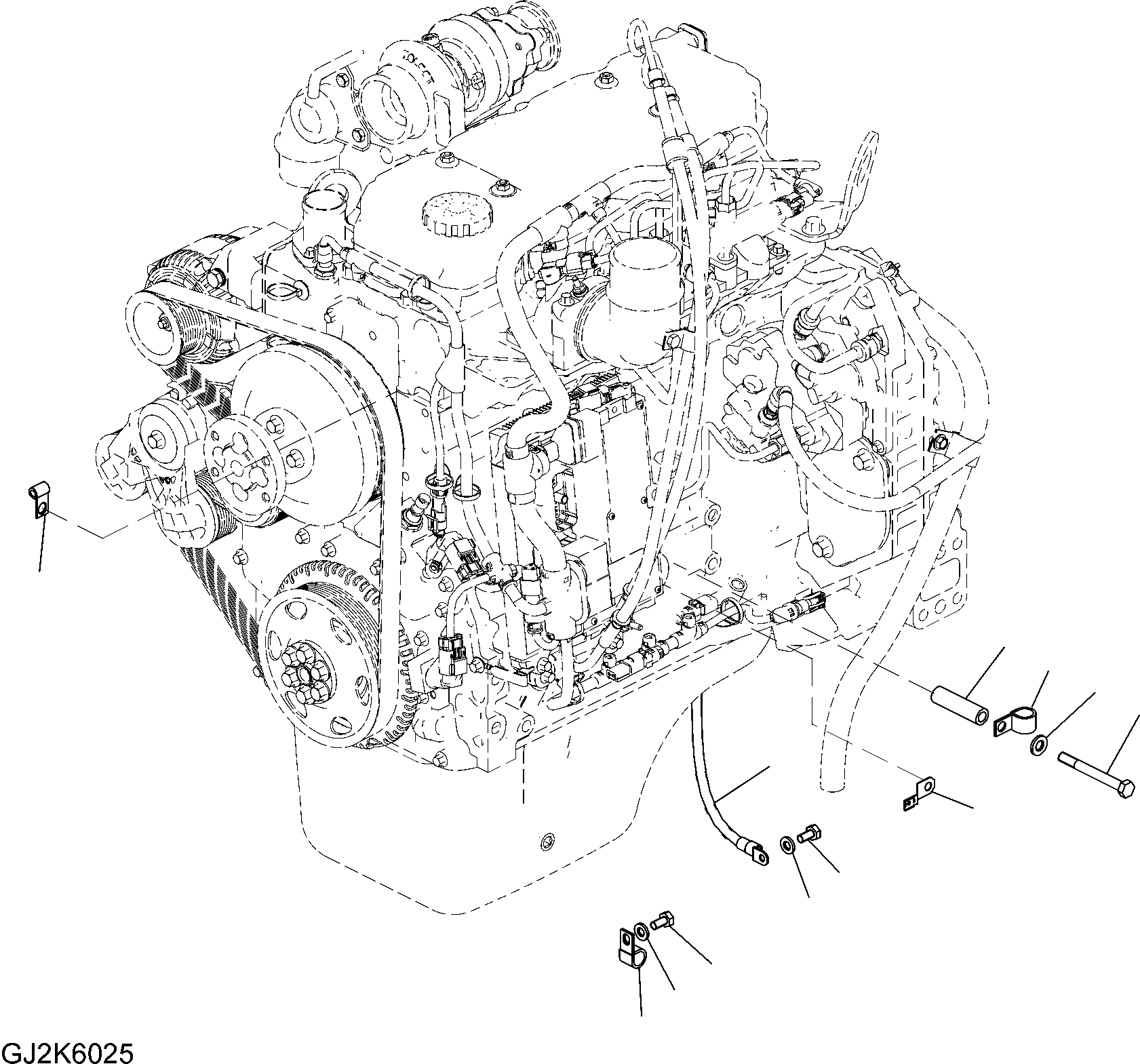 Схема запчастей Komatsu PW160-7E0 - ЭЛЕКТРОПРОВОДКА (Э/ПРОВОДКА ДВИГАТЕЛЯ КРЕПЛЕНИЕS) B КОМПОНЕНТЫ ДВИГАТЕЛЯ