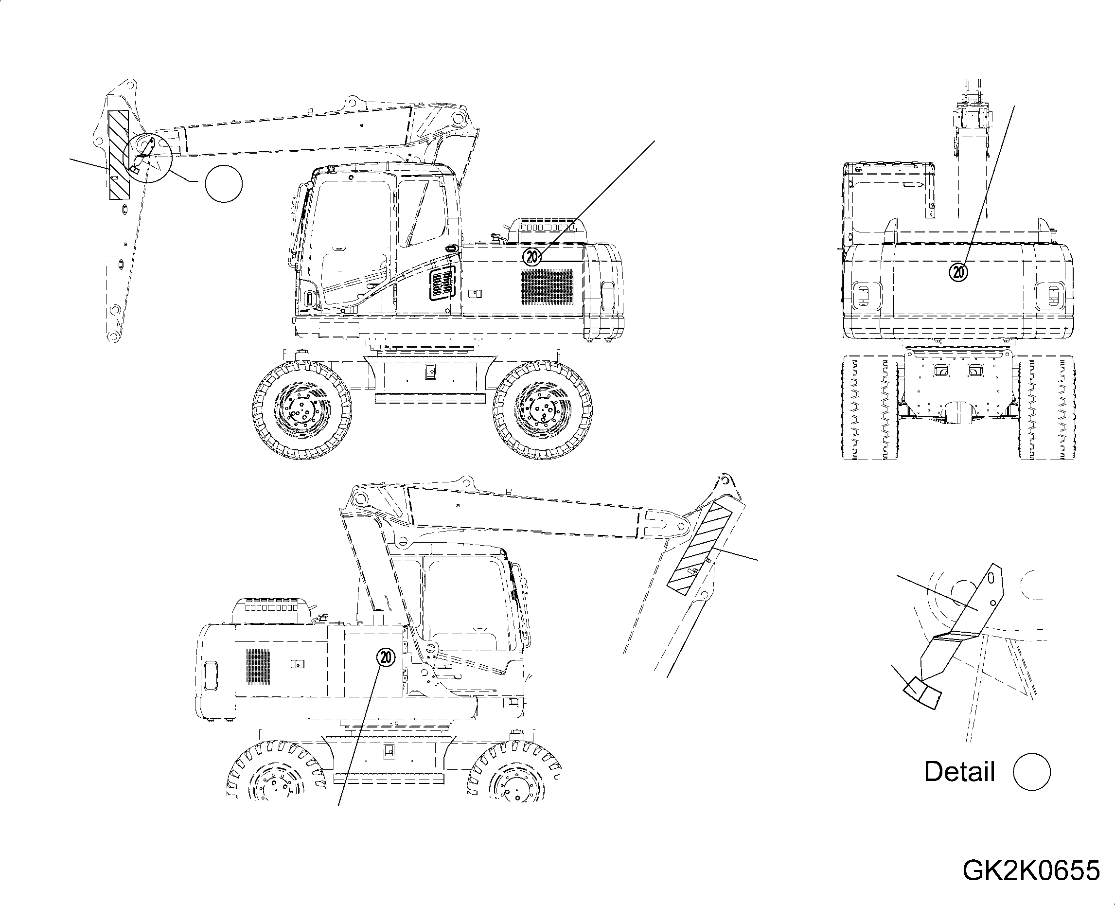 Схема запчастей Komatsu PW160-7E0 - ДОПОЛН. ТАБЛИЧКИS (ДЛЯ ГЕРМАН. И AUSTRIA) U МАРКИРОВКА