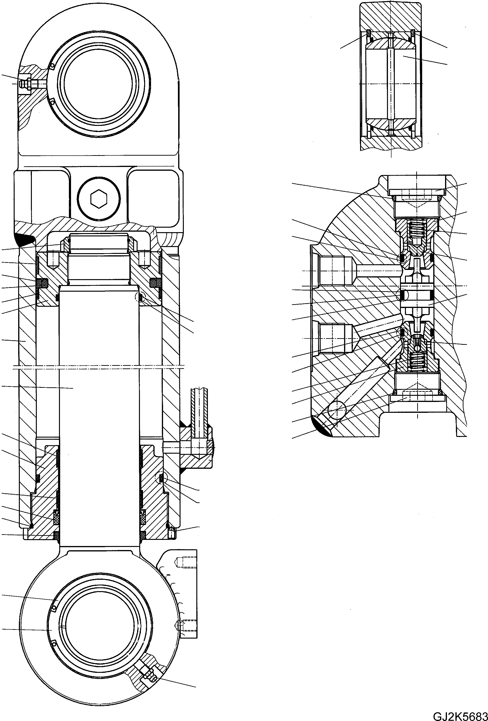 Схема запчастей Komatsu PW160-7E0 - ЦИЛИНДР ОПОРЫ (ВНУТР. ЧАСТИ) Y ОСНОВН. КОМПОНЕНТЫ И РЕМКОМПЛЕКТЫ