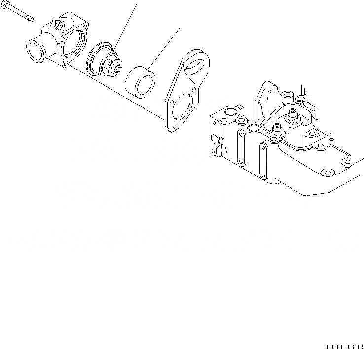 Схема запчастей Komatsu PW160-7 - ТЕРМОСТАТ AA ДВИГАТЕЛЬ