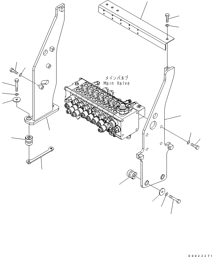 Схема запчастей Komatsu PW160-7 - ОСНОВН. КЛАПАН КРЕПЛЕНИЕ H ГИДРАВЛИКА