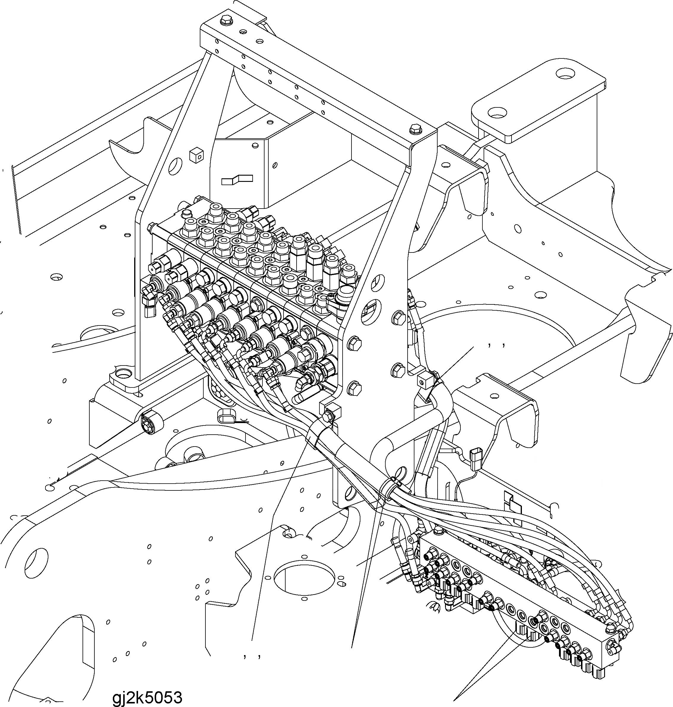 Схема запчастей Komatsu PW160-7 - PPC КОЛЛЕКТОР ТРУБЫ (/) H ГИДРАВЛИКА