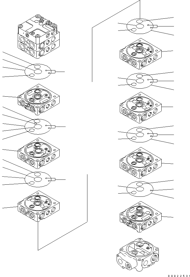Схема запчастей Komatsu PW160-7 - ОСНОВН. КЛАПАН (9-СЕКЦИОНН.) (/9) (ДЛЯ TWO-ЧАСТИ СТРЕЛА) Y ОСНОВН. КОМПОНЕНТЫ И РЕМКОМПЛЕКТЫ