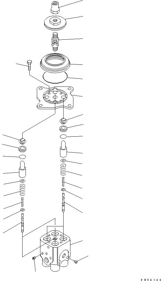 Схема запчастей Komatsu PW160-7 - КЛАПАН PPC(ДЛЯ РАБОЧ. ОБОРУД-Я) Y ОСНОВН. КОМПОНЕНТЫ И РЕМКОМПЛЕКТЫ