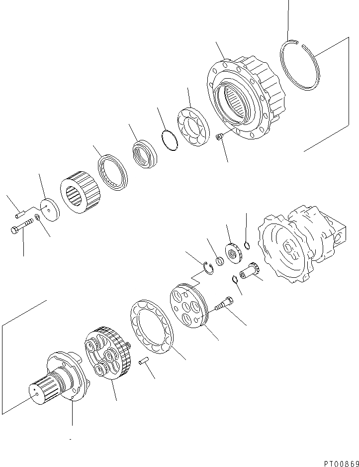 Схема запчастей Komatsu PW170-5K - МОТОР ПОВОРОТА (/) (ДЛЯ ВРАЩАЮЩ. РУКОЯТИ) УПРАВЛ-Е РАБОЧИМ ОБОРУДОВАНИЕМ