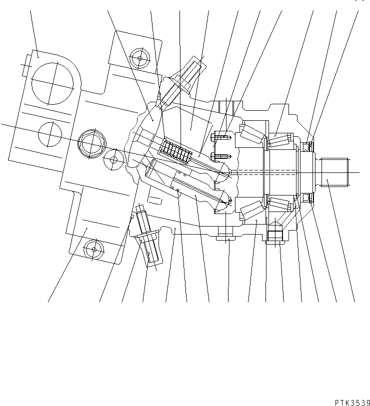 Схема запчастей Komatsu PW170ES-6K - МОТОР ХОДА (ПЕРЕДН.) (ВНУТР. ЧАСТИ) (/) F СИЛОВАЯ ПЕРЕДАЧА