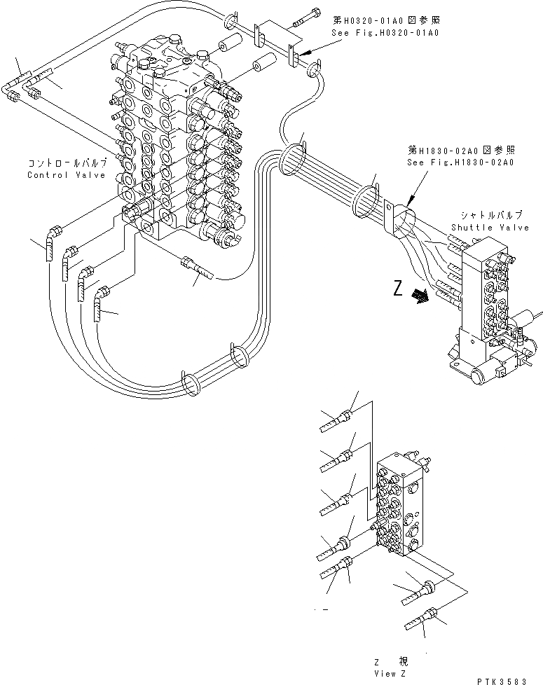 Схема запчастей Komatsu PW170ES-6K - P.P.C. ОСНОВН. ЛИНИЯ (КЛАПАН P.P.C. ЛИНИИ) (/)(№K-K999) H ГИДРАВЛИКА