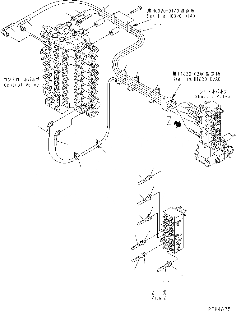 Схема запчастей Komatsu PW170ES-6K - P.P.C. ОСНОВН. ЛИНИЯ (КЛАПАН P.P.C. ЛИНИИ) (/)(№K-K999) H ГИДРАВЛИКА