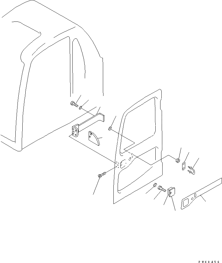 Схема запчастей Komatsu PW170ES-6K - КАБИНА (ЗАМОК ДВЕРИ)(№K-K) K КАБИНА ОПЕРАТОРА И СИСТЕМА УПРАВЛЕНИЯ