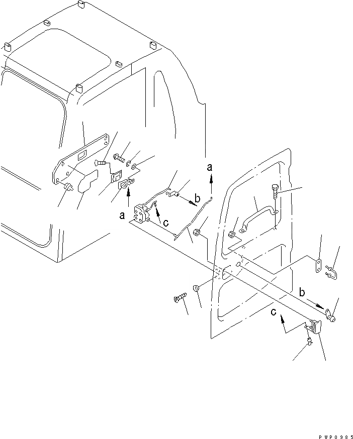 Схема запчастей Komatsu PW170ES-6K - КАБИНА (ЗАМОК ДВЕРИ)(№K-) K КАБИНА ОПЕРАТОРА И СИСТЕМА УПРАВЛЕНИЯ