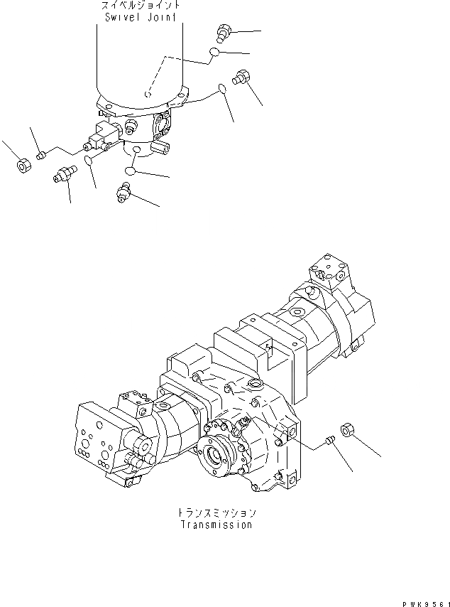 Схема запчастей Komatsu PW170ES-6K - БЕЗ НАВЕСН. ОБОРУД ФИТТИНГS(№K-) S SUSPENTION И КОЛЕСА