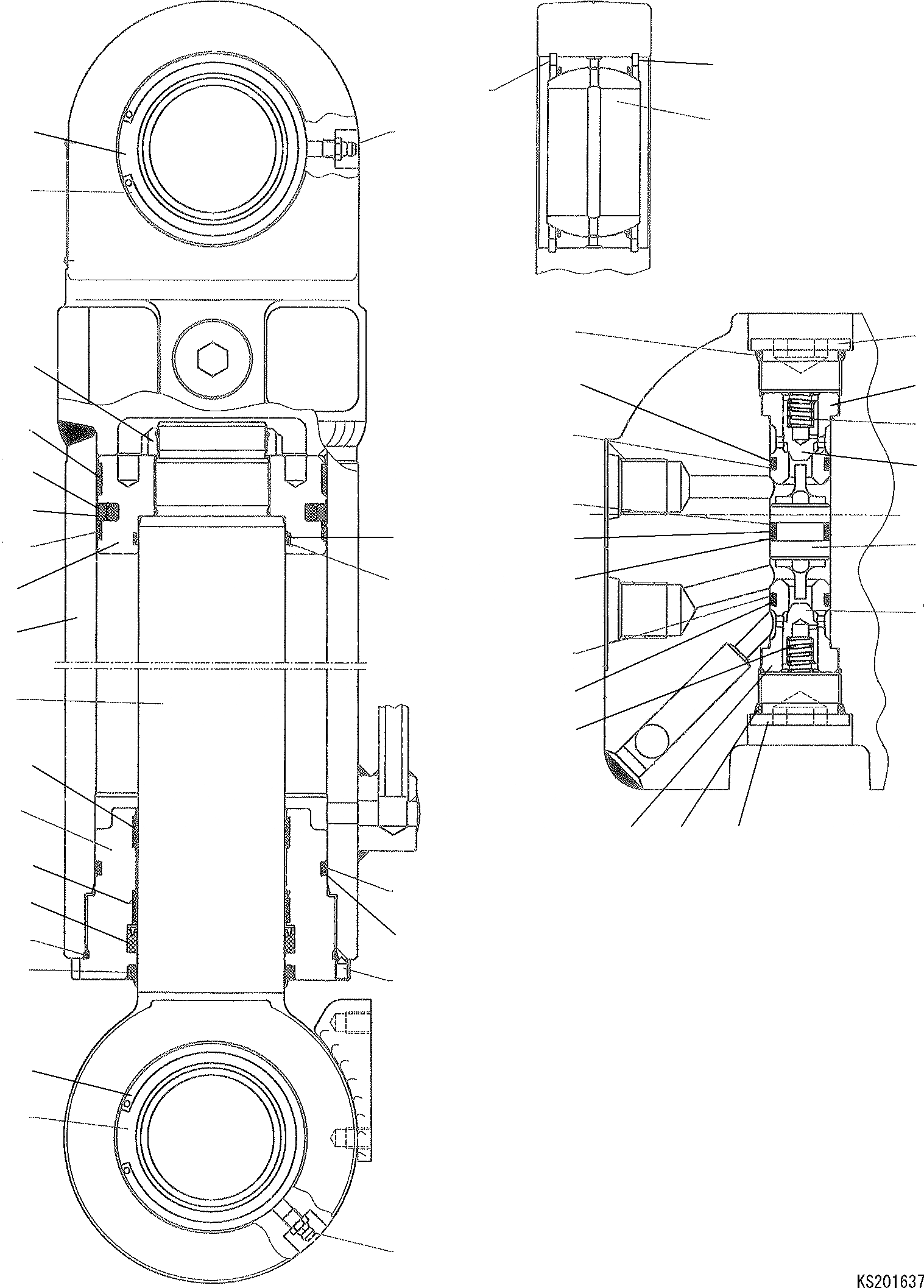 Схема запчастей Komatsu PW170ES-6K - ЦИЛИНДР ОПОРЫ(№K-) S SUSPENTION И КОЛЕСА