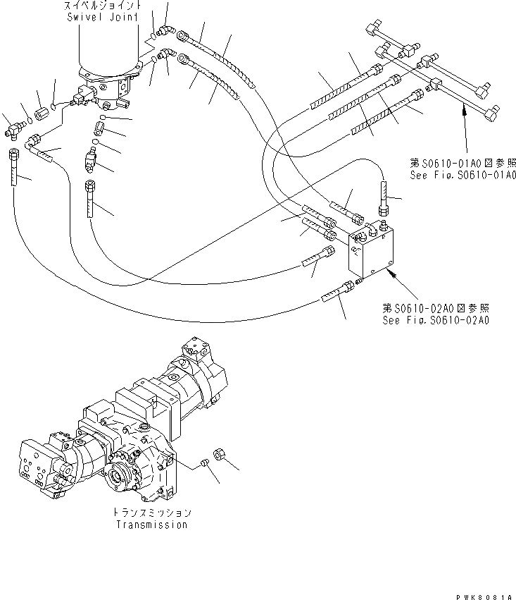 Схема запчастей Komatsu PW170ES-6K - ЗАДН. ОПОРА ТРУБЫ (/)(№K-) S SUSPENTION И КОЛЕСА