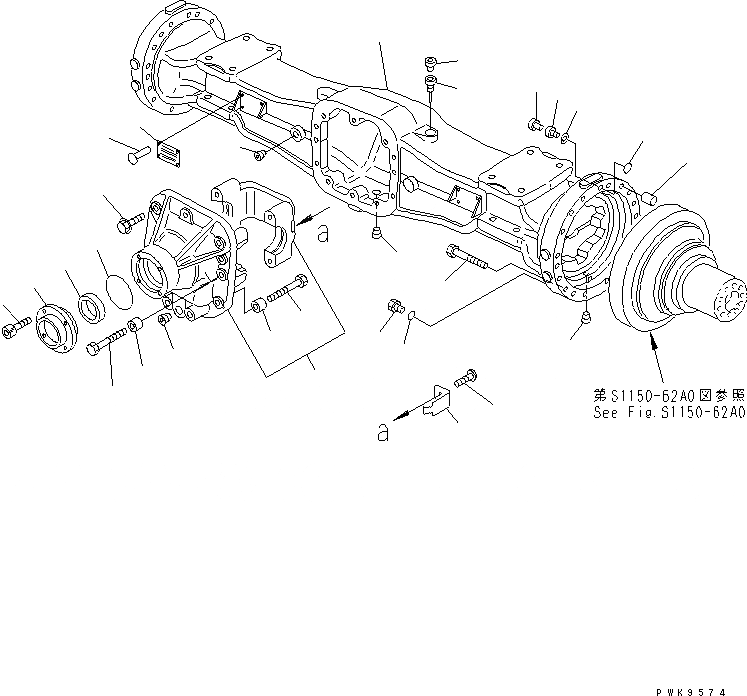 Схема запчастей Komatsu PW170ES-6K - ЗАДН. МОСТ (МОСТ BEAM) S SUSPENTION И КОЛЕСА