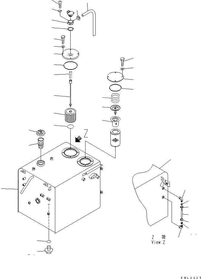 Схема запчастей Komatsu PW170ES-6K-KA - ДВОЙН. БАК (ТОПЛИВН. И ГИДРАВЛ МАСЛ.) (БАК)(№K-K) ТОПЛИВН. БАК. AND КОМПОНЕНТЫ