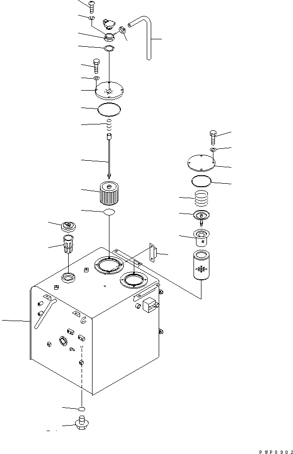 Схема запчастей Komatsu PW170ES-6K-KA - ДВОЙН. БАК (ТОПЛИВН. И ГИДРАВЛ МАСЛ.) (БАК)(№K-K) ТОПЛИВН. БАК. AND КОМПОНЕНТЫ