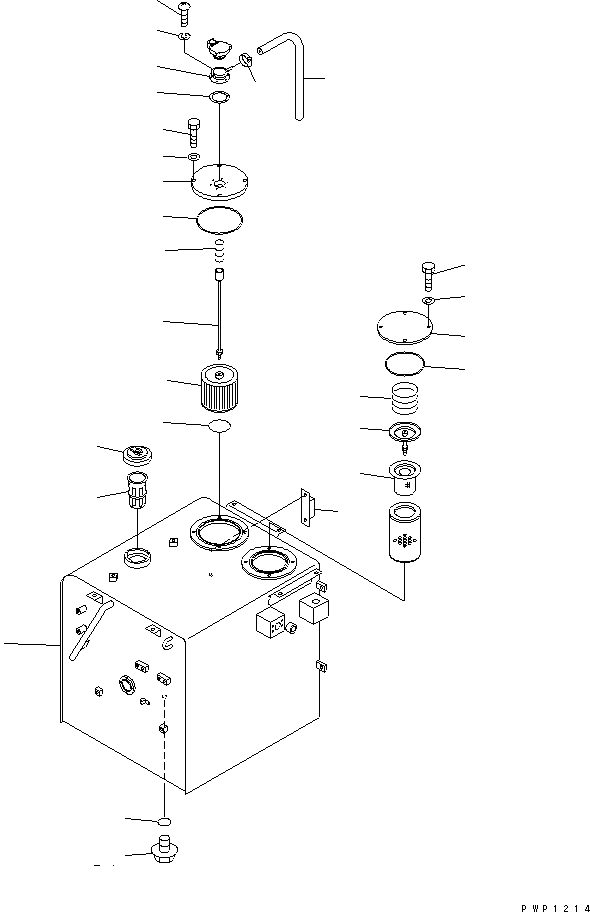 Схема запчастей Komatsu PW170ES-6K-KA - ДВОЙН. БАК (ТОПЛИВН. И ГИДРАВЛ МАСЛ.) (БАК)(№K-) ТОПЛИВН. БАК. AND КОМПОНЕНТЫ