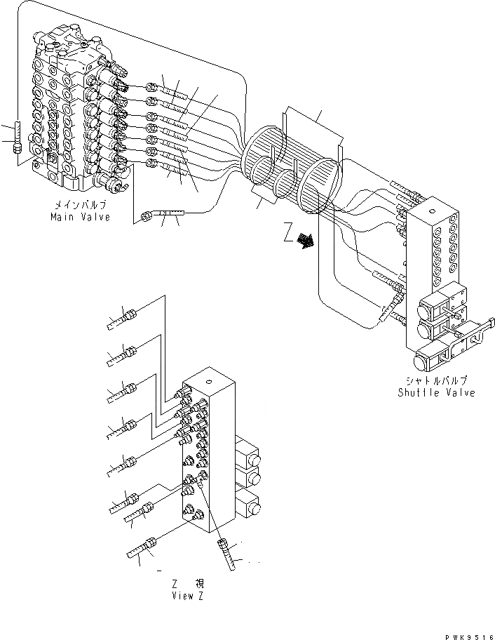 Схема запчастей Komatsu PW170ES-6K-KA - P.P.C. ОСНОВН. ЛИНИЯ (КЛАПАН P.P.C. ЛИНИИ) (ЛЕВ.)(№K-) ГИДРАВЛИКА