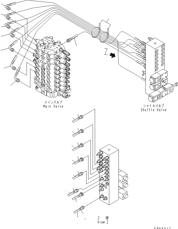 Схема запчастей Komatsu PW170ES-6K-KA - P.P.C. ОСНОВН. ЛИНИЯ (КЛАПАН P.P.C. ЛИНИИ) (ПРАВ.)(№K-) ГИДРАВЛИКА