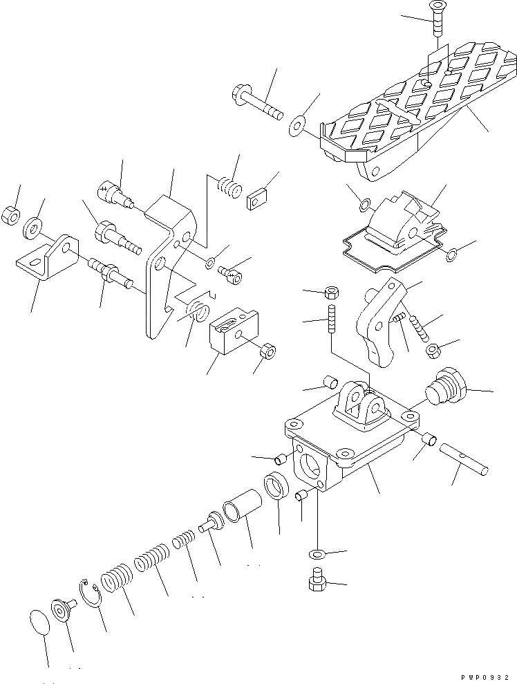 Схема запчастей Komatsu PW170ES-6K-KA - ПЕДАЛЬ ТОРМОЗА (ВНУТР. ЧАСТИ) (/)(№K-) КАБИНА ОПЕРАТОРА И СИСТЕМА УПРАВЛЕНИЯ