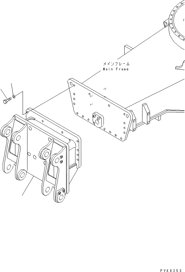 Схема запчастей Komatsu PW170ES-6K-KA - ПЕРЕДН. РАМА (ДЛЯ ПЕРЕДН. DOZER)(№K-) SUSPENTION И КОЛЕСА