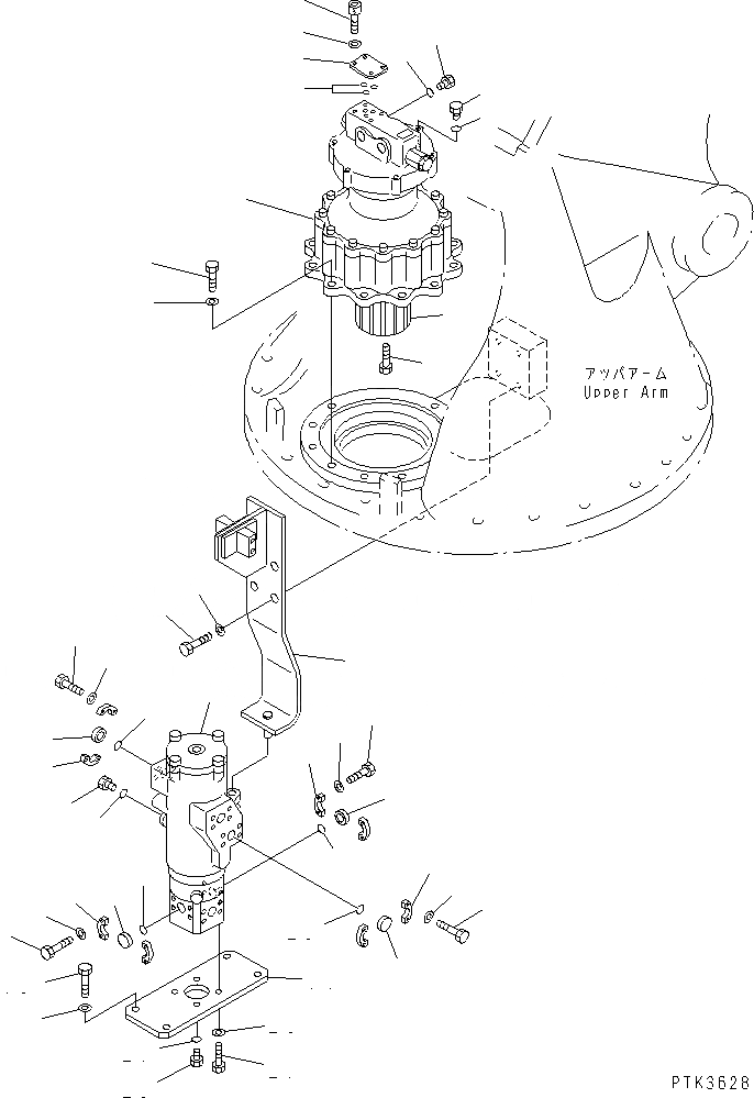 Схема запчастей Komatsu PW170ES-6K-KA - МОТОР ПОВОРОТА И ПОВОРОТНОЕ СОЕДИНЕНИЕ ЭЛЕМЕНТЫ КРЕПЛЕНИЯ (ДЛЯ ВРАЩАЮЩ. РУКОЯТИ) РАБОЧЕЕ ОБОРУДОВАНИЕ