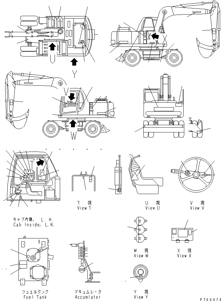 Схема запчастей Komatsu PW170ES-6K-KA - МАРКИРОВКА (KA СПЕЦ-Я.)(№K-K999) МАРКИРОВКА