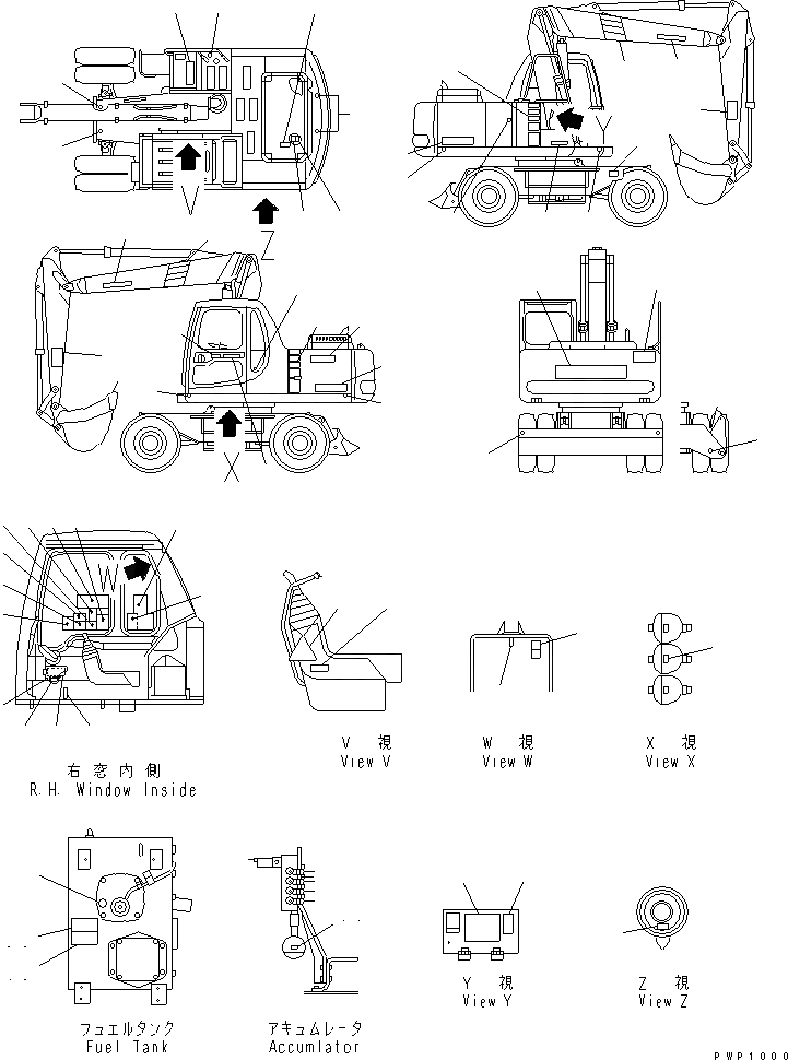 Схема запчастей Komatsu PW170ES-6K-KA - МАРКИРОВКА (KA СПЕЦ-Я.)(№K-K) МАРКИРОВКА