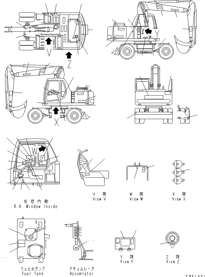 Схема запчастей Komatsu PW170ES-6K-KA - МАРКИРОВКА (KA СПЕЦ-Я.)(№K-) МАРКИРОВКА