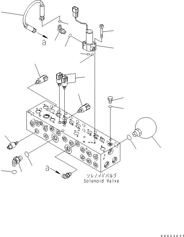 Схема запчастей Komatsu PW180-7K - PPC СОЛЕНОИДНЫЙ КЛАПАН (СОЕДИНИТЕЛЬН. ЧАСТИ¤ /) ГИДРАВЛИКА