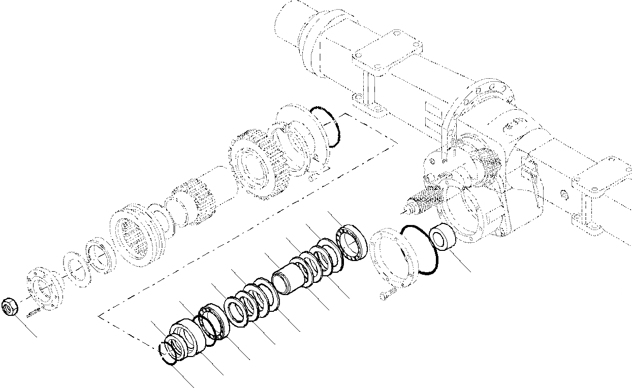 Схема запчастей Komatsu PW180-7K - ЗАДН. МОСТ (7/7) (.7M ШИР.) НИЖНЯЯ ГИДРОЛИНИЯ И ЛИНИЯ ХОДА