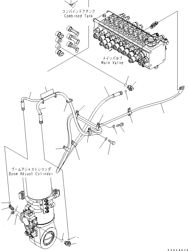 Схема запчастей Komatsu PW180-7K - СТРЕЛА ADJUST ЦИЛИНДР¤ / (С КЛАПАН БЕЗОПАСНОСТИ) (ДЛЯ 2-СЕКЦИОНН. СТРЕЛЫ) РАБОЧЕЕ ОБОРУДОВАНИЕ