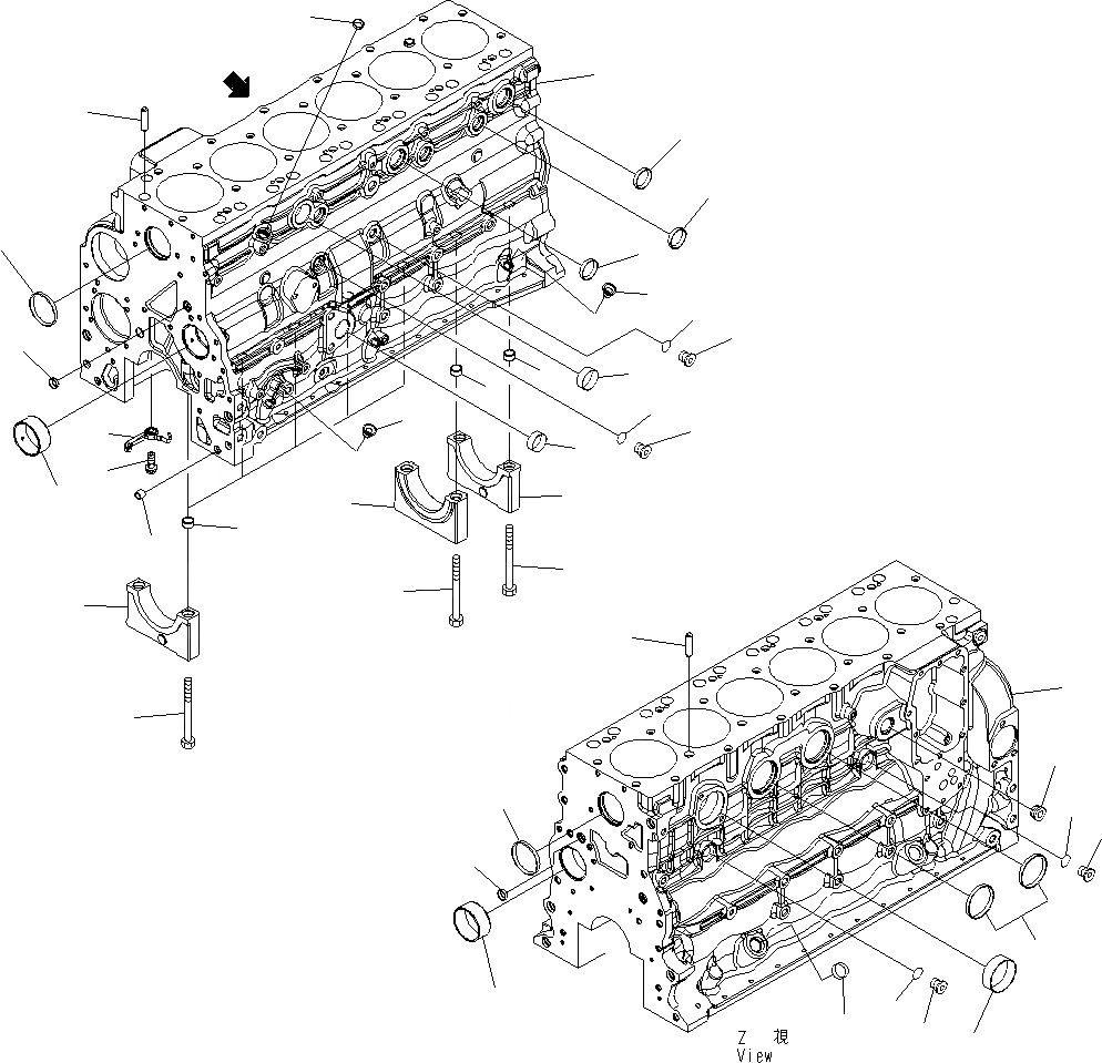 Схема запчастей Komatsu PW180-7E0 - БЛОК ЦИЛИНДРОВ AA ДВИГАТЕЛЬ