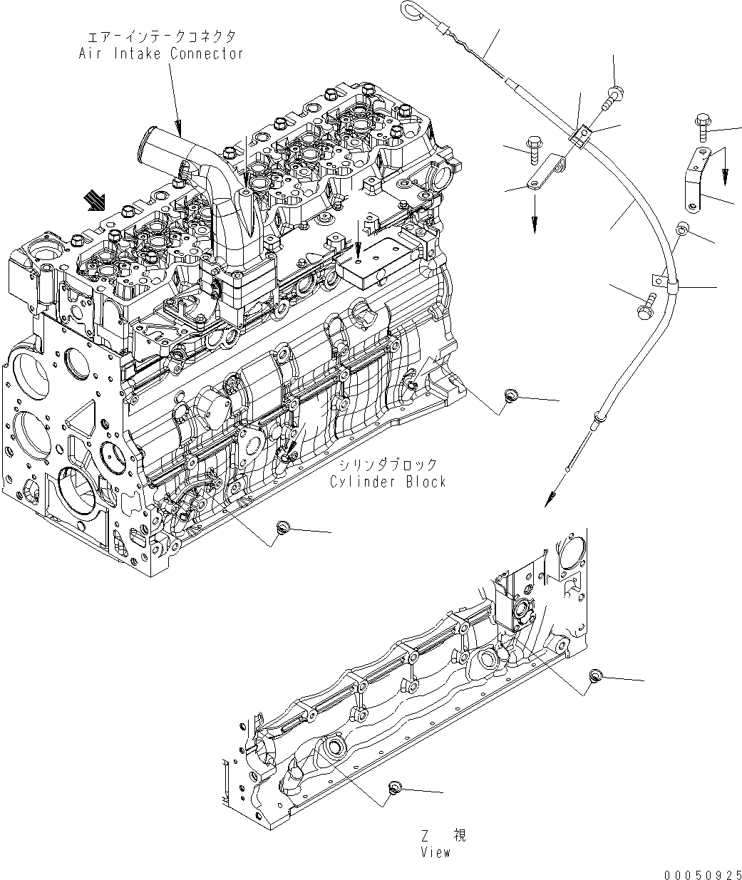 Схема запчастей Komatsu PW180-7E0 - МАСЛ. ЩУП AA ДВИГАТЕЛЬ