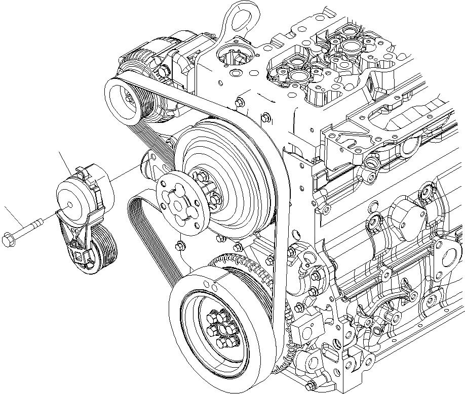 Схема запчастей Komatsu PW180-7E0 - НАТЯЖИТЕЛЬ РЕМНЯ AA ДВИГАТЕЛЬ